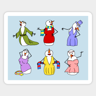 Diva Snowmen Magnet